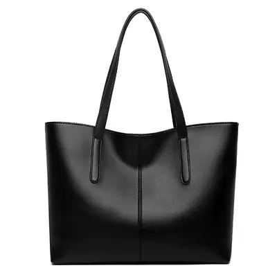Große Damenhandtasche, schlichte Pendler-Tote-Bag mit Schultergurt