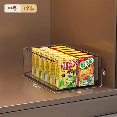 桌面收纳盒亚克力透明盒子零食长方形化妆品整理盒桌上杂物储物盒 - 6