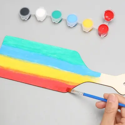 3 ml akrilik boya 12 renk seti 6 yapışık çocuk sanat boya şeritleri alçı bebek özel boya