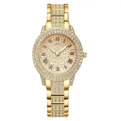 Women's Best-Selling Starry Sky Rhinestone Watch Roman Round Lucky Basin Full Diamond Bracelet Set Quartz Watch - 7