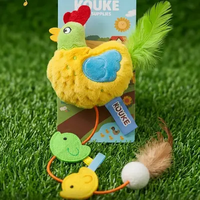 Kouke Original — самоигровая игрушка для кошек от скуки, популярный товар для трансграничной торговли, с шуршащей бумагой и пером, жевательная и пищащая, интерактивная игрушка для котят - 10