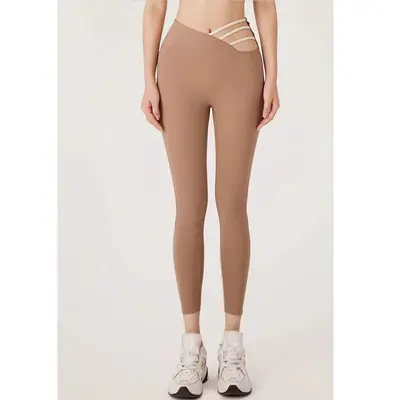 Damen-Sport-Yogahose, schnelltrocknender Nylonstoff, schlankmachend