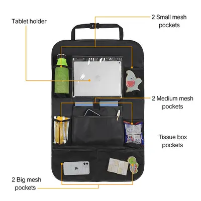 Car Seat Back Storage Bag, Multifunctional Vehicle Organizer