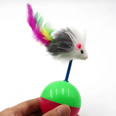 Devrilmez fare kedi oyuncağı, tüylü, etkileşimli - 4