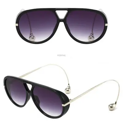 Men's Metal Aviator Sunglasses, Double Bridge, Large Frame - 5