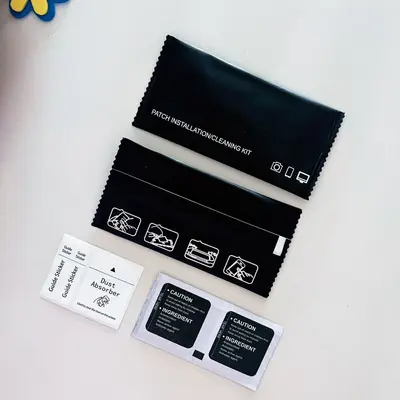 Mobile Phone Tempered Glass Screen Protector Cleaning Alcohol Wipes Film Application Auxiliary Bilingual Chinese and English Alcohol Wipes 1-2 Dry and Wet Wipes Auxiliary Tool Kit