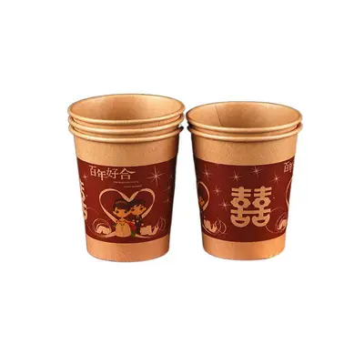 Red Wedding Toast Cups, Small Thick Disposable Paper Cups