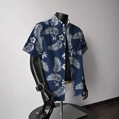 Hong Kong style vintage Hawaiian American short sleeve floral shirt men's summer casual trendy beach couple shirt - 8