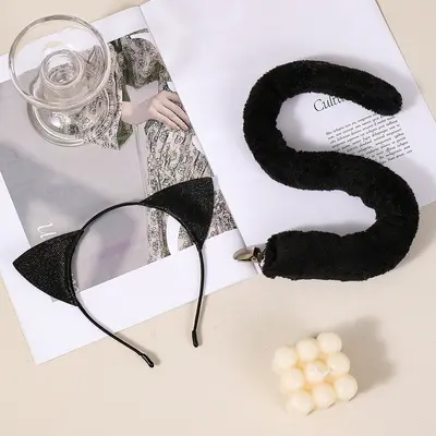 Cat Ear Headband and Cat Tail Costume Set for Parties and Cosplay - 7