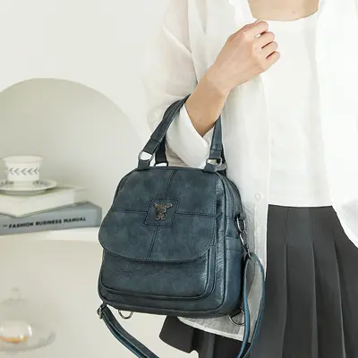 2026 New Style Multifunctional Backpack for Women, Dual-Use Retro Fashion Versatile Soft Leather Handbag, Single-Shoulder Bag, Women's Bag
