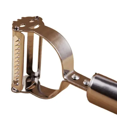 Stainless steel smiley face fruit peeler for apples and potatoes