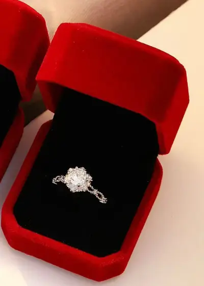 Bir karat çiftler yüzüğü moissanite taş ayarlanabilir - 7