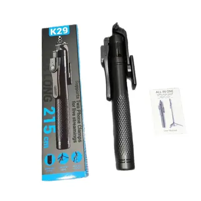Bluetooth-Selfie-Stab K29, 2,15 m, mit Bodenstativ und Handstabilisator