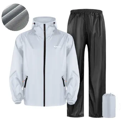 Two-piece raincoat and pants set breathable waterproof for cycling outdoor - 10