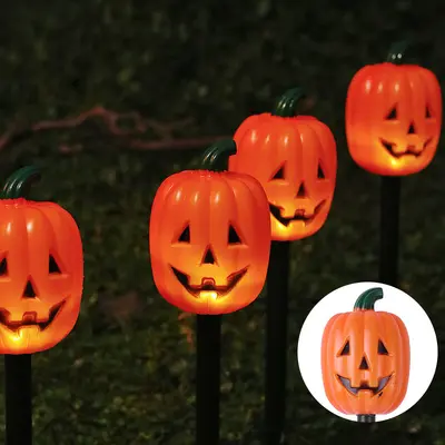 Halloween Solar LED Garden Light String, Waterproof, Pumpkin Ghost Design - 9