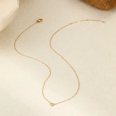 Titanium Steel Ultra-Thin Bridge Bone Chain Necklace - 4