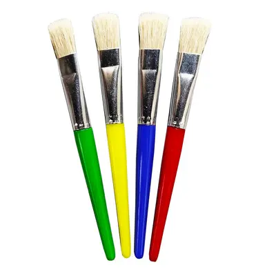 10-piece pig bristle brush set with plastic handles for art and drawing - 7