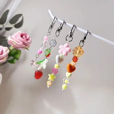 Cross-border Amazon Multiple Sets Dopamine Colorful Mini Keychain Bag Charm Phone Charm Decorative Strap - 5