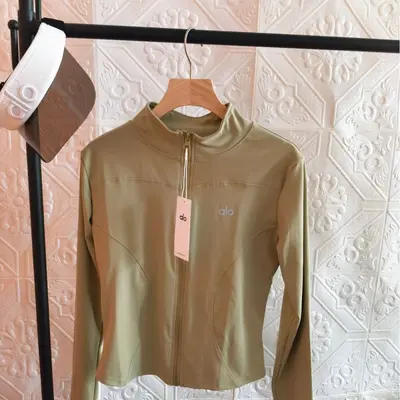 Women's Yoga Jacket, Long Sleeve, Slim Fit, Stand Collar - 10
