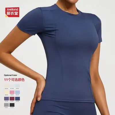 Yoga top, short sleeve, sweat-wicking, sports fitness