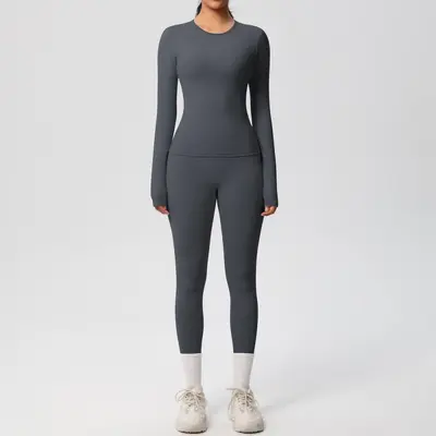 Yoga-Set eng anliegend, beidseitig geraut, 8-teilig - 12