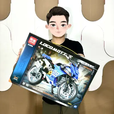 Boys Gift Box Motorcycle Building Block Educational Model Set - 3