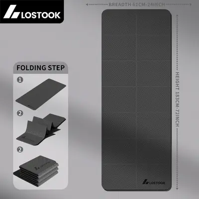 Foldable Non-Slip Yoga Mat, Wide and Thick, Home Fitness Mat - 11