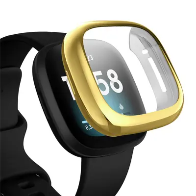Electroplated TPU Protective Case for Fitbit Versa 3 and Sense with Screen Protection - 8