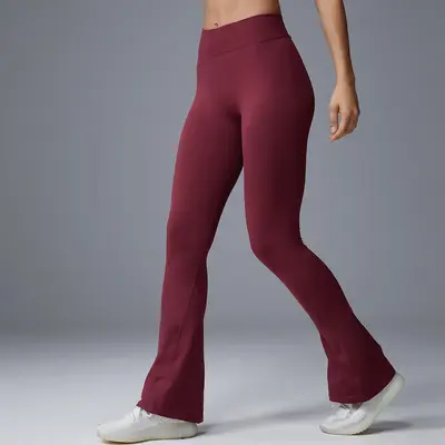 Yoga Geniş Paça Pantolon, Orta Bel, Nefes Alabilir, Karın Toplayıcı Fitness Kloş Pantolon - 12