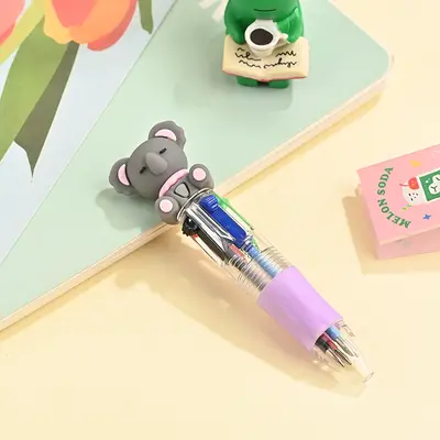 Tierfigur-Mini-Kugelschreiber, Vierfarbig, Druckmechanik - 12