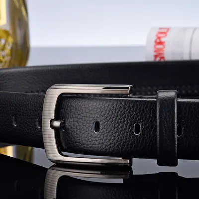Men's Faux Leather Pin Buckle Belt, Decorative Fashion Style