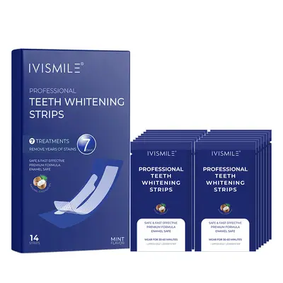 Teeth Whitening Strips Kit Gentle Yellow Stain Removal - 7