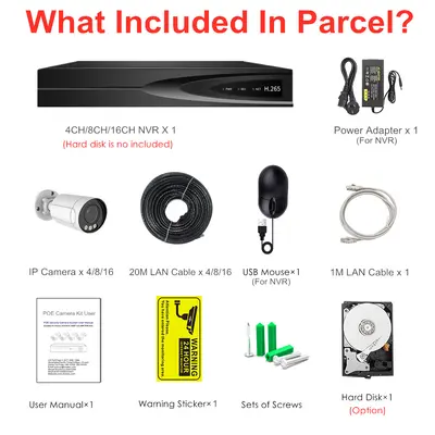 Acarte 5MP PoE IP camera 4X zoom cctv Kit变焦监控摄像头套装