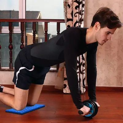 Thickened Yoga Mat with Knee and Elbow Pads for Ab Wheel Kneeling - 5