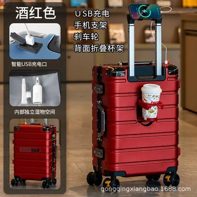 Large Capacity Trolley Luggage Set with Combination Lock and Brake Wheels - 11
