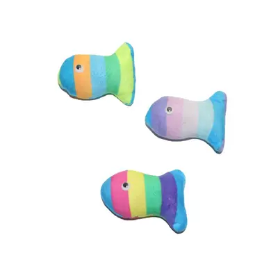 Catnip Stuffed Little Fish Cat Toy, Cute Rainbow Design