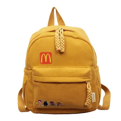 Corduroy Children's Backpack, Large Capacity Schoolbag for Primary and Middle School Stude - 9