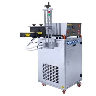 Elektromagnetische Induktions-Alufolienverschließmaschine, Kunststoffflaschenkappe, Alufolienstück, Alufolienverschließmaschine, vollautomatische Durchlaufverschließmaschine - 7