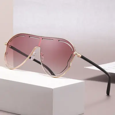 Large Frame Toad-Shaped Sunglasses, Y2K Hollow Lenses