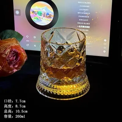 Glowing Rotating Whiskey Glass Spirits Tumbler - 10