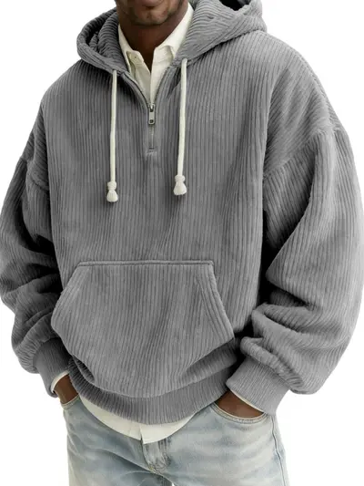 Men's Digital Print Hooded Half-Zip Sweatshirt, Autumn 2026 - 11
