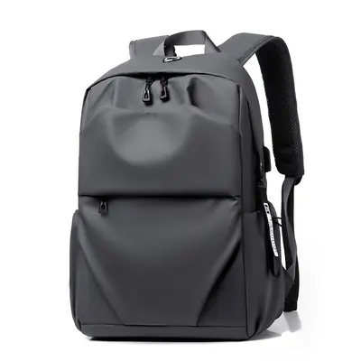 Minimalist Backpack, Solid Color, Laptop Compartment, School and Business - 5