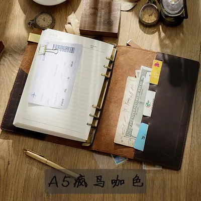 A5 Leather Thread-Bound Travel Journal, Handmade Notebook - 7