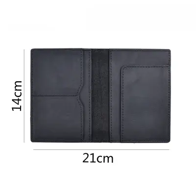 Genuine leather passport holder, vintage handmade