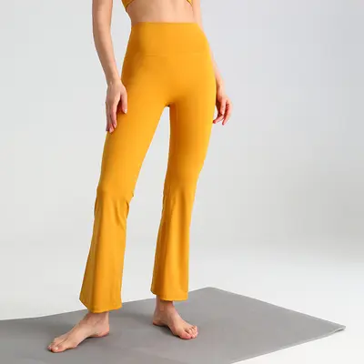 Yoga flare pantolon kadın, yüksek bel, inceltici, yumuşak - 12