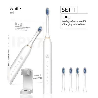 Rechargeable Electric Toothbrush for Adults and Children, Soft Bristles, Travel Set - 13