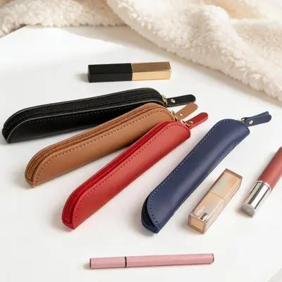 Small Retro Makeup Bag, Waterproof PU Leather, Morandi Colors