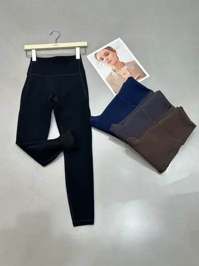 Kadın Kaşmir Karışımlı Yüksek Bel Yoga Pantolonu, Kaldırıcı Dikişsiz, Dışarı Giyilebilir