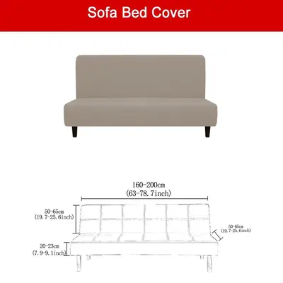 Cross-border new waterproof milk silk sleeveless sofa cover elastic solid color foldable daybed cover sofa slipcover