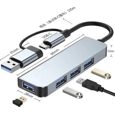 USB 3.0 sekizi bir arada Tip-C çift kafalı hub ses TF kart okuyucu genişletme PD yerleştirme istasyonu sekizi bir arada